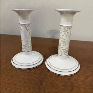 Waterford Padova Fine China 6.25” Candle Stick Holders with Original Stickers